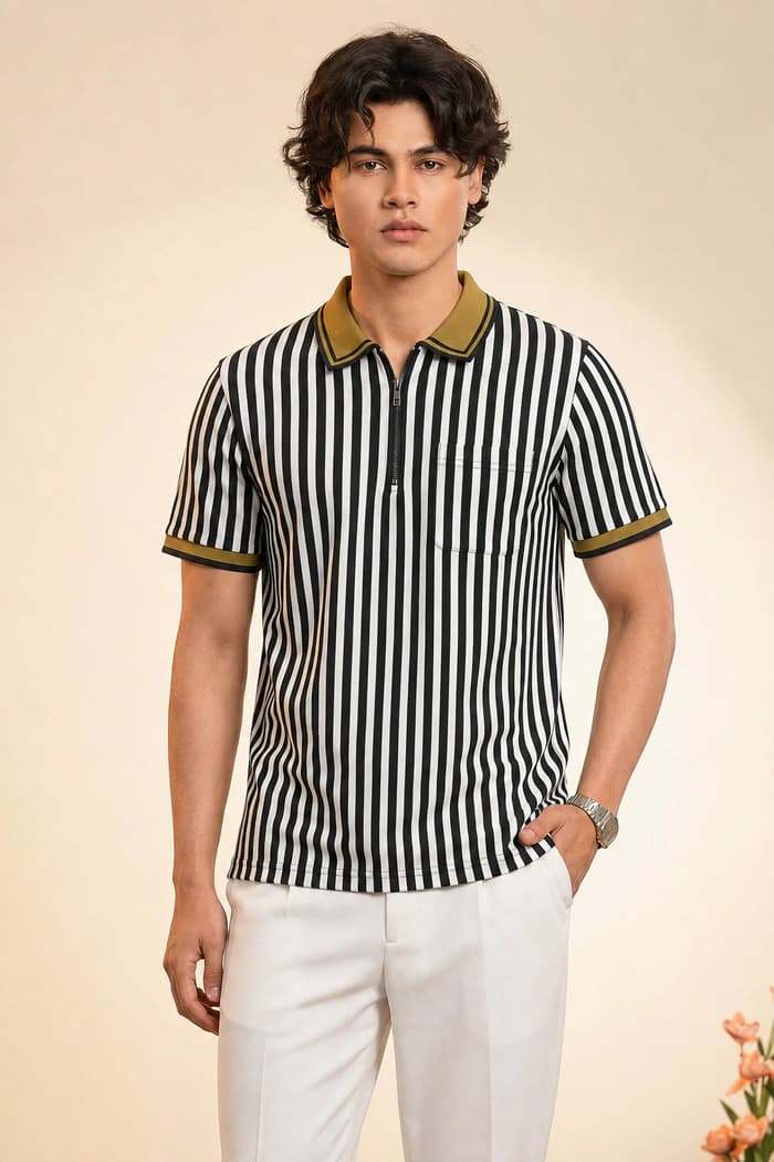 PL161 Black Alzeena men's polo