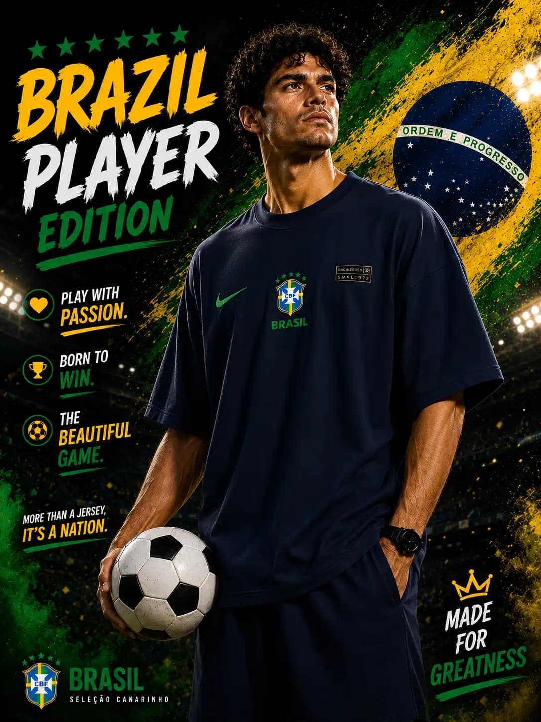 TX65 Brasil Navy Blue Men's Dropshoulder